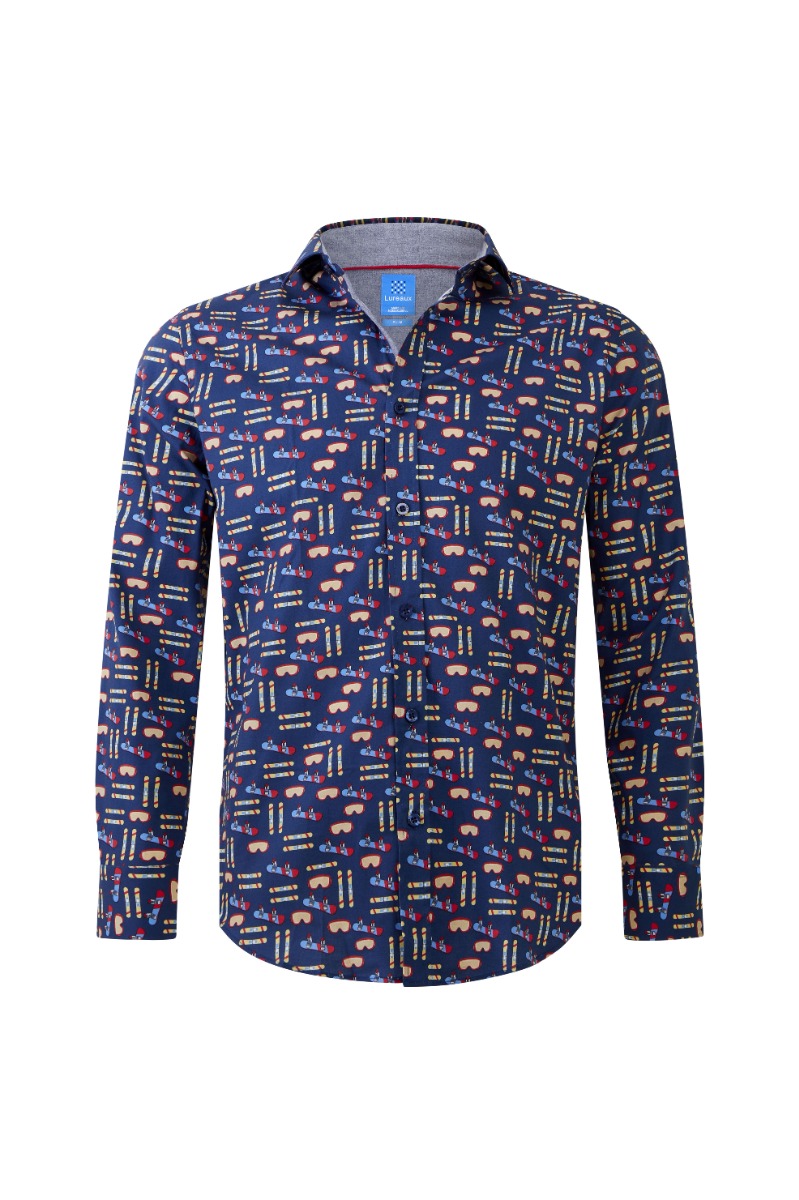 ANTON Overhemd-M - Lureaux - Kleurrijke Print Overhemden