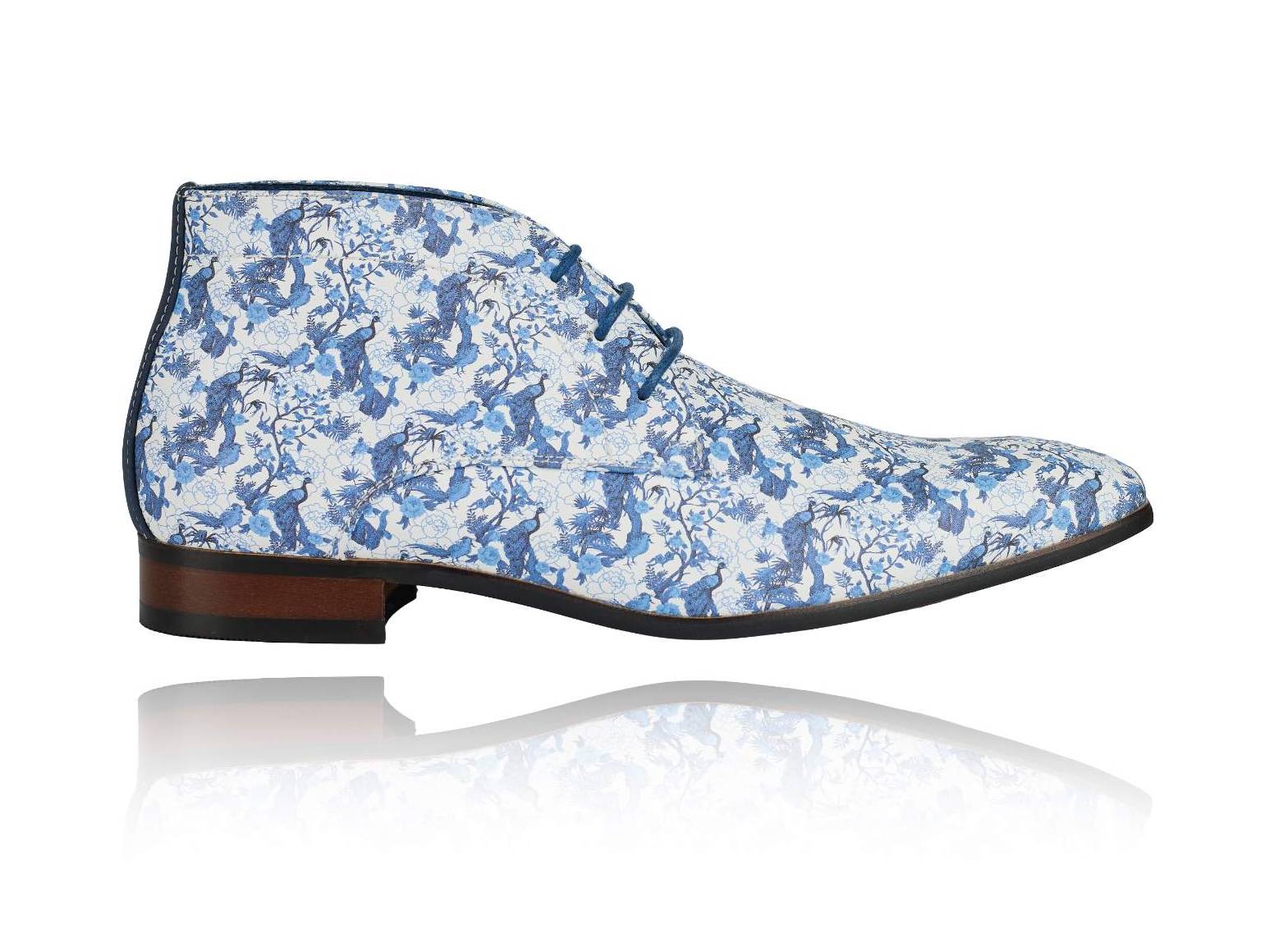 Lureaux Azure Bird Garden High  - Handgemaakte Nette Schoenen Voor Heren