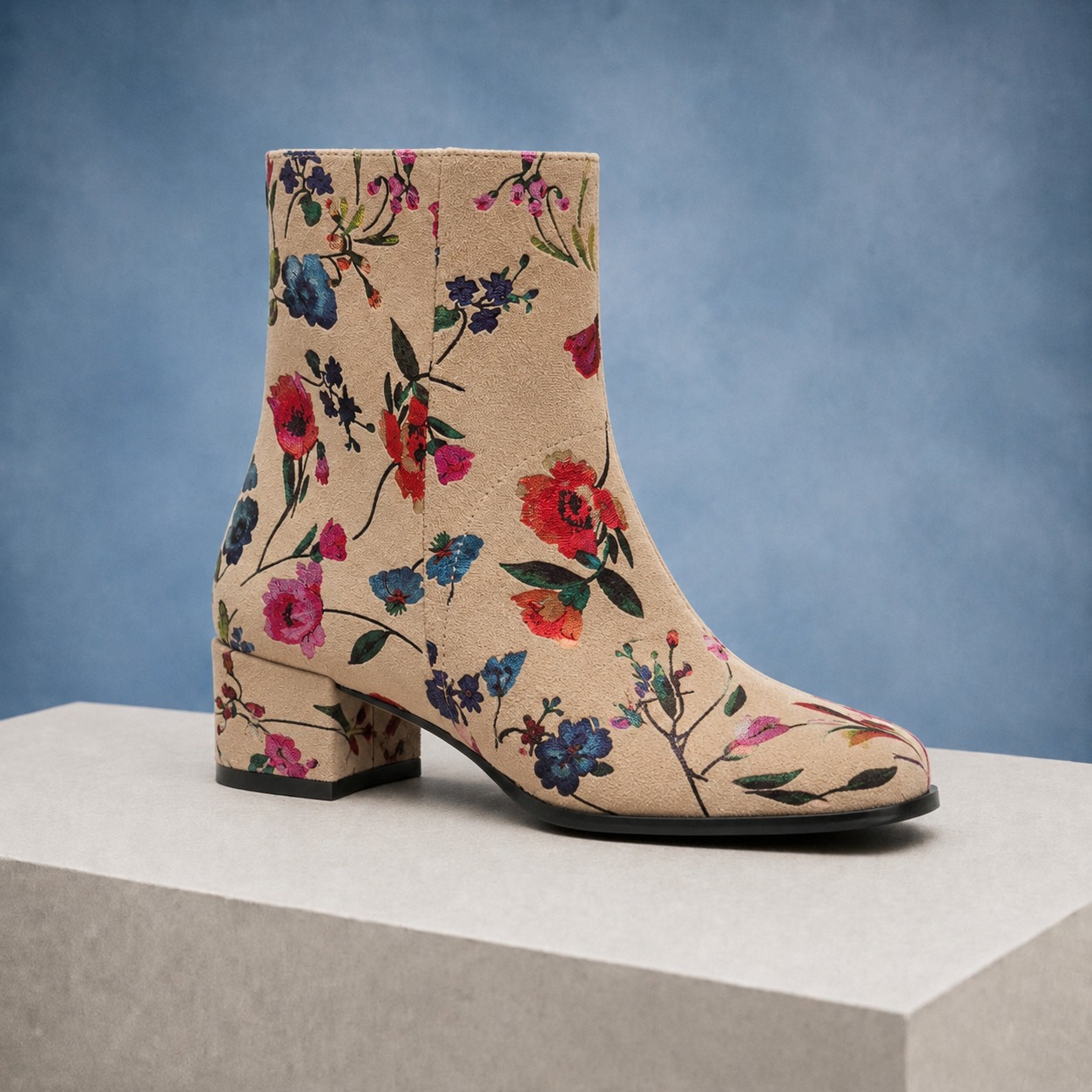 Blanc Velour Flora lady Boot Lureaux - Handgemaakte Nette Schoenen Voor Heren