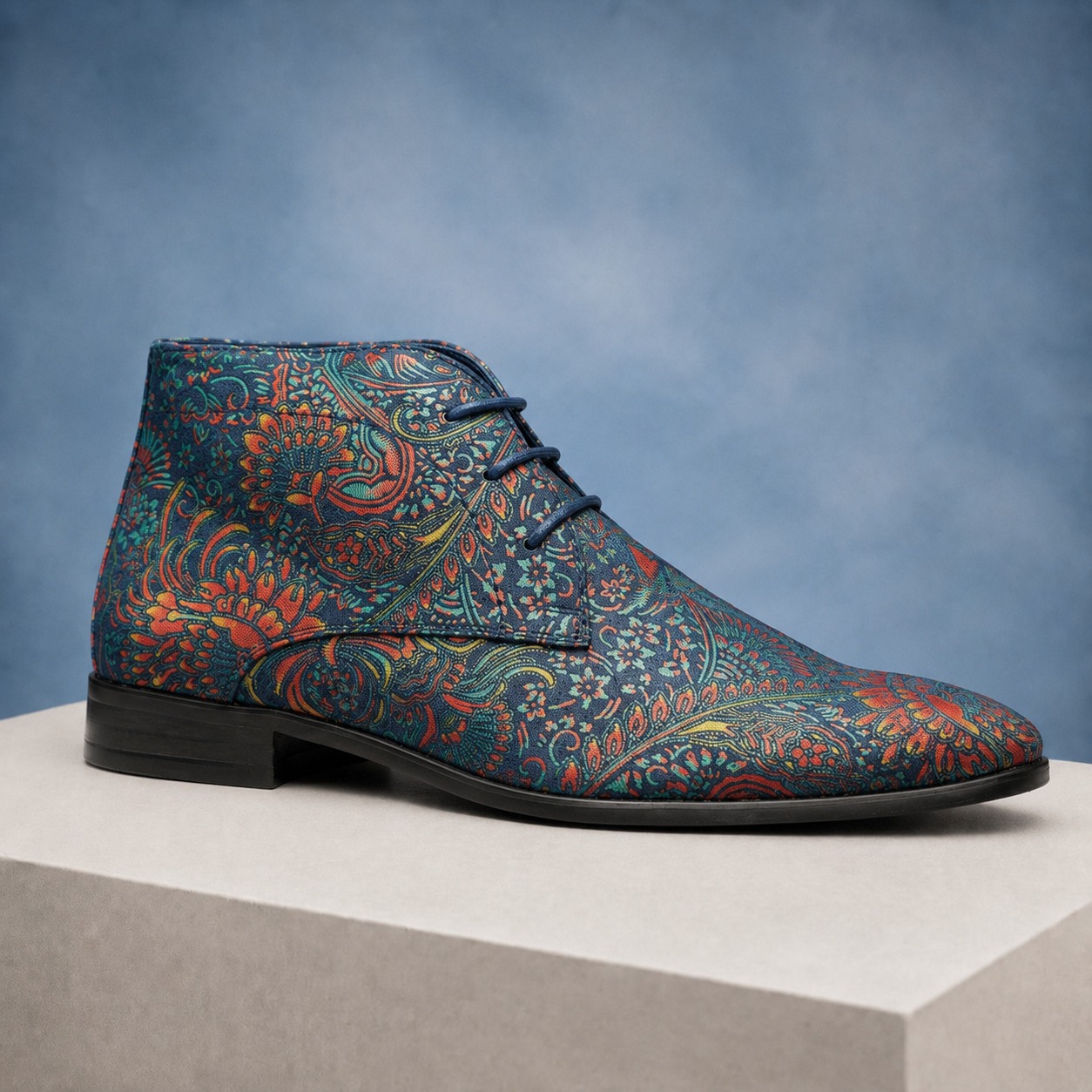 Blue desert Lotus High Lureaux - Handgemaakte Nette Schoenen Voor Heren