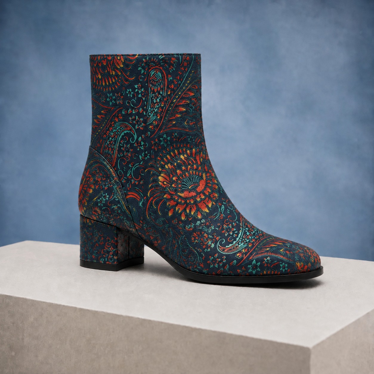 Blue Desert Lotus Lady Boot Lureaux - Handgemaakte Nette Schoenen Voor Heren