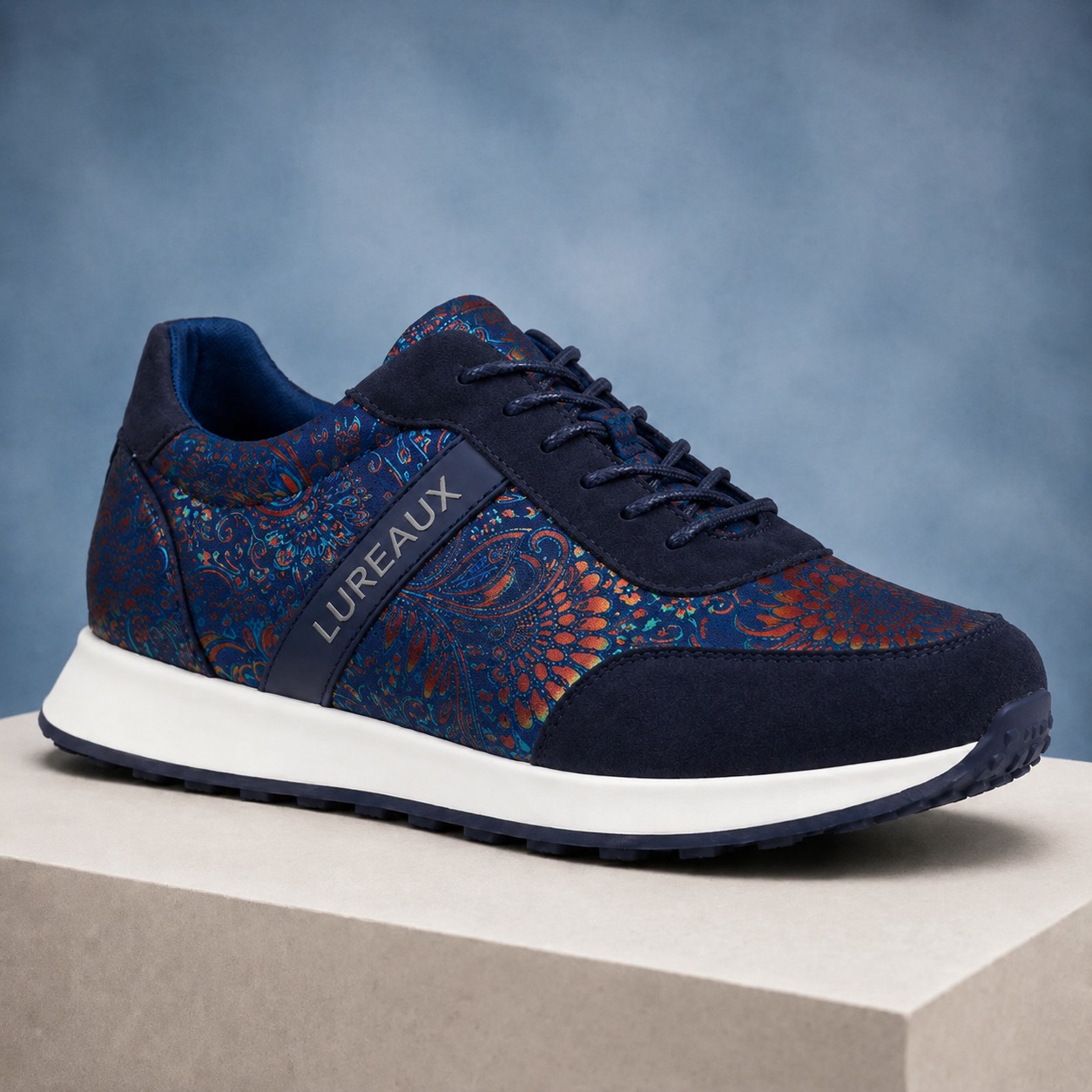 Blue Desert Lotus Runners Lureaux - Handgemaakte Nette Schoenen Voor Heren