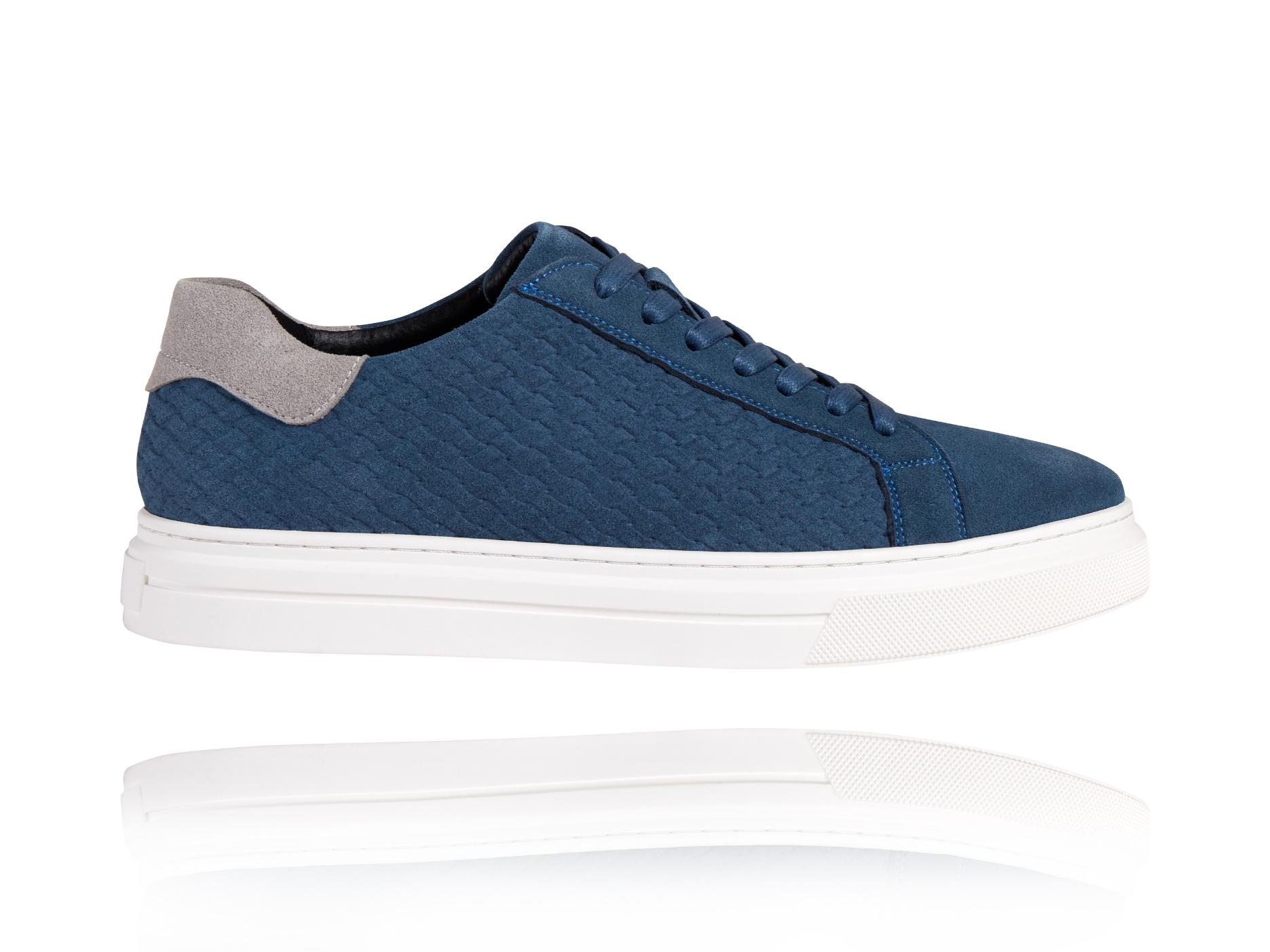 Blue Essential Sneakers Lureaux - Handgemaakte Nette Schoenen Voor Heren