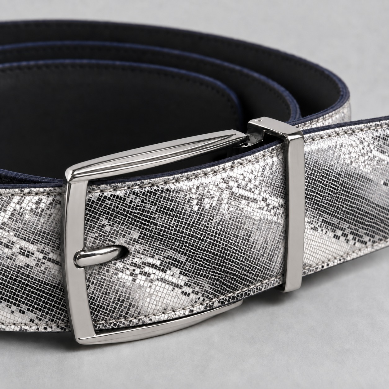 Lureaux Disco Silver (Riem) - MADE-TO-ORDER  - Nette Riemen Voor Heren