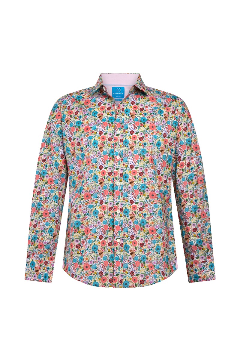 Floweri Overhemd M - Lureaux - Handgemaakte Nette Schoenen Voor Heren