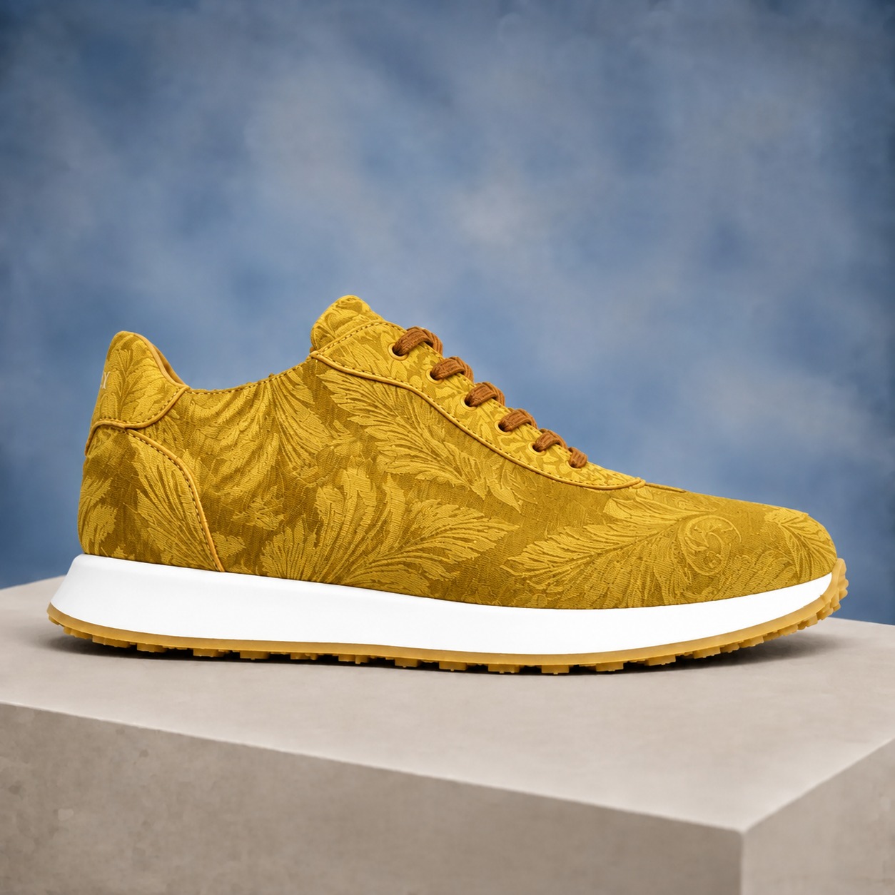 Golden Velvet Paisley Runners Lureaux - Handgemaakte Nette Schoenen Voor Heren