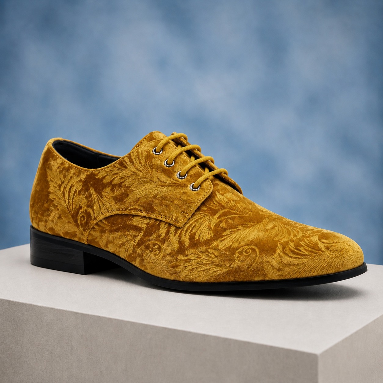 Golden Velvet Paisley Lureaux - Handgemaakte Nette Schoenen Voor Heren