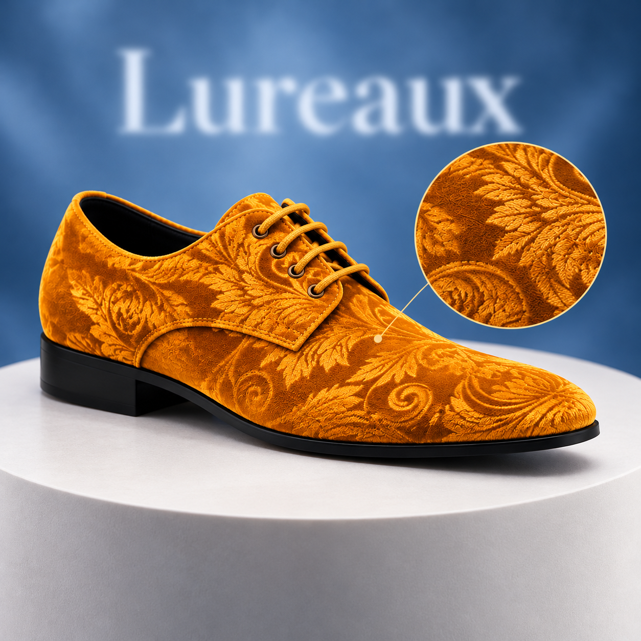 Golden Velvet Paisley Lureaux - Handgemaakte Nette Schoenen Voor Heren