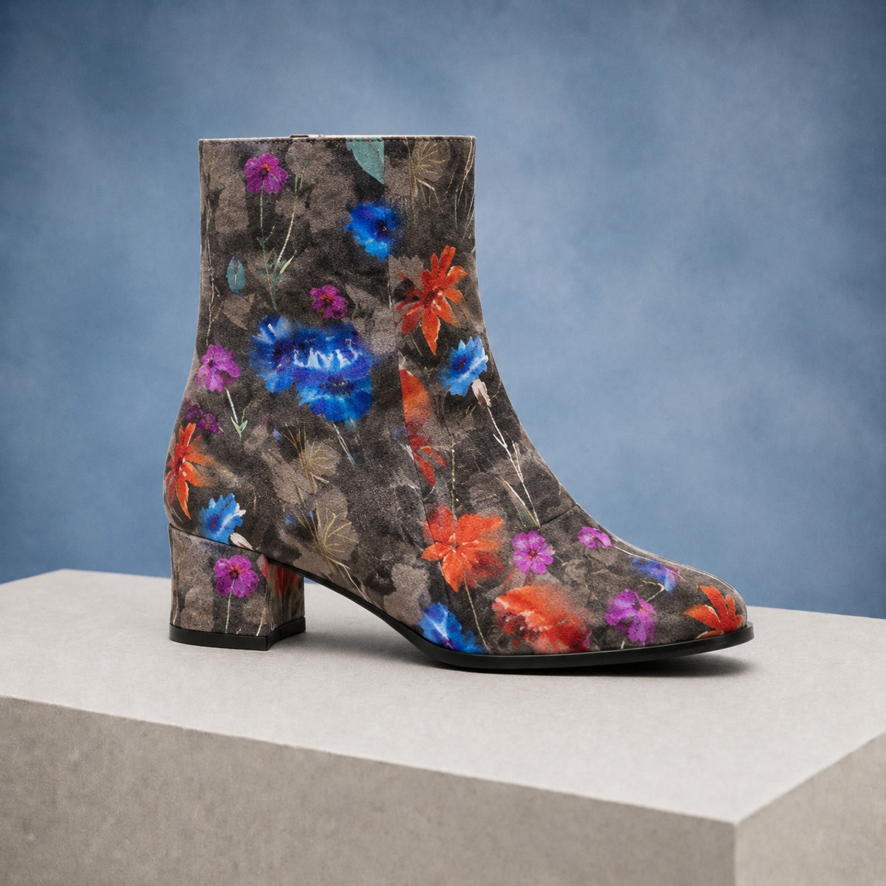 Grey Velour Flora Lady Boot Lureaux - Handgemaakte Nette Schoenen Voor Heren