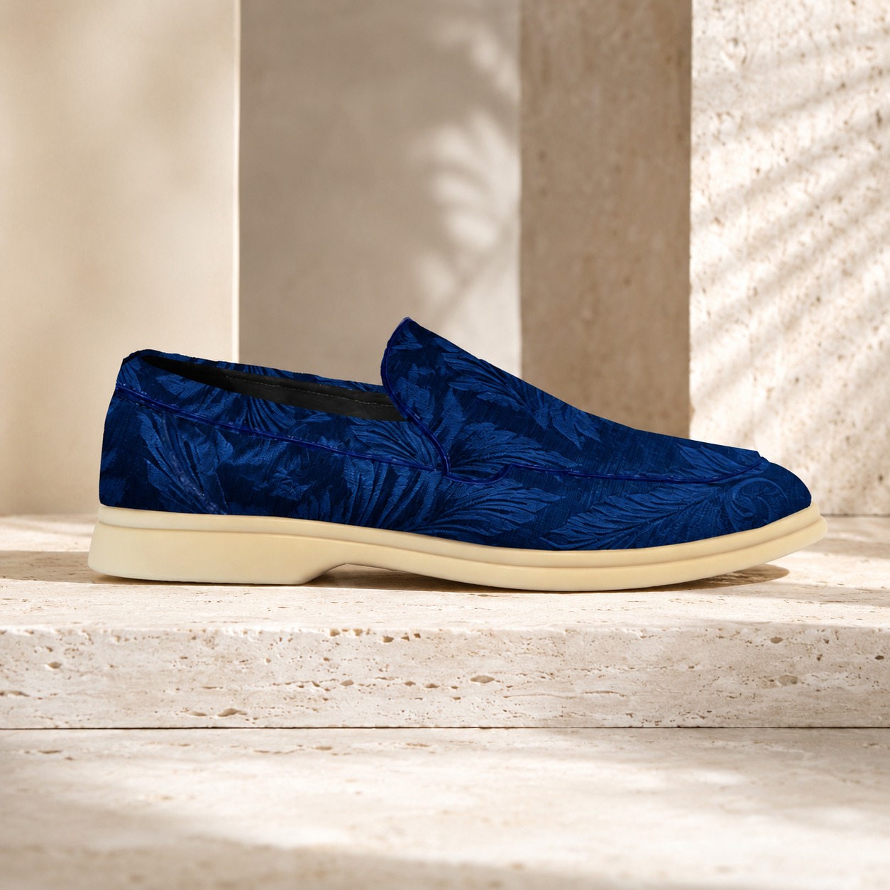 Lureaux Indigo Velvet Paisley Loafer