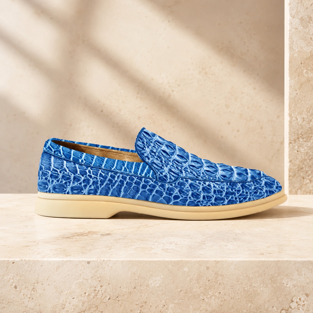 Iron Scale Blue Loafer Lureaux - Handgemaakte Nette Schoenen Voor Heren