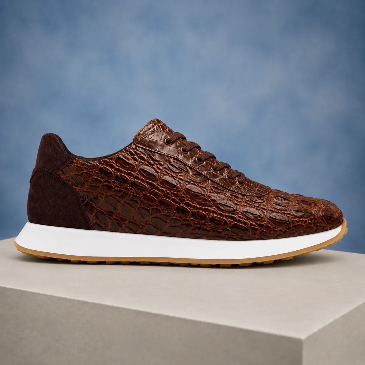Iron Scale Brown Runners Lureaux - Handgemaakte Nette Schoenen Voor Heren