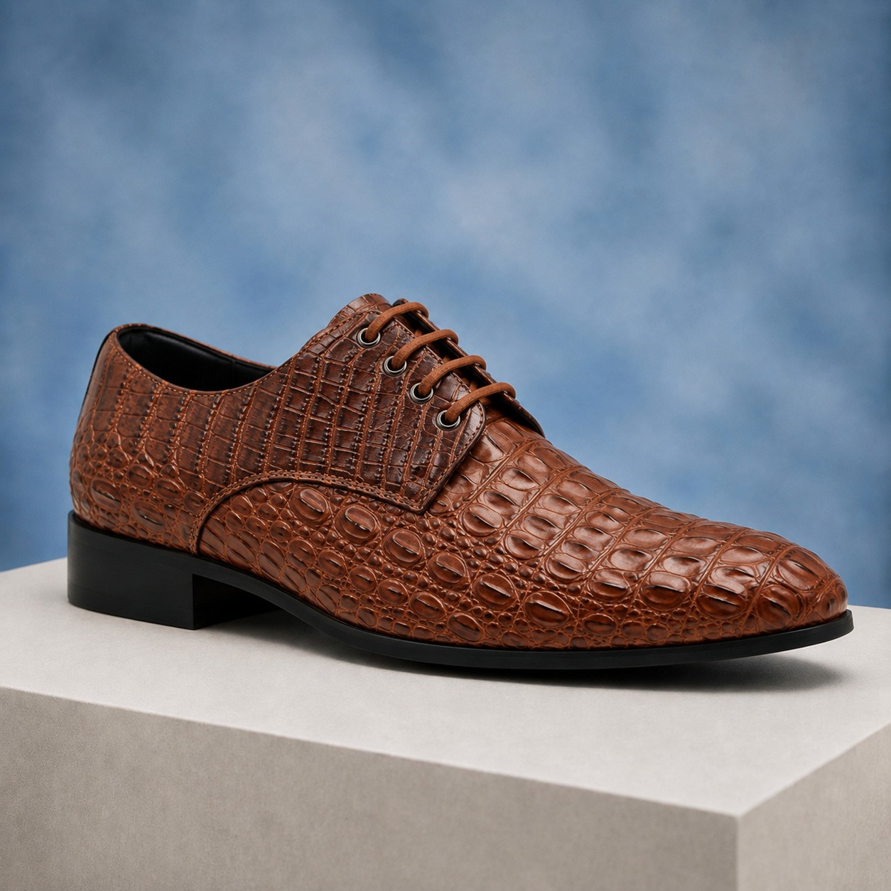 Iron Scale Brown Lureaux - Handgemaakte Nette Schoenen Voor Heren