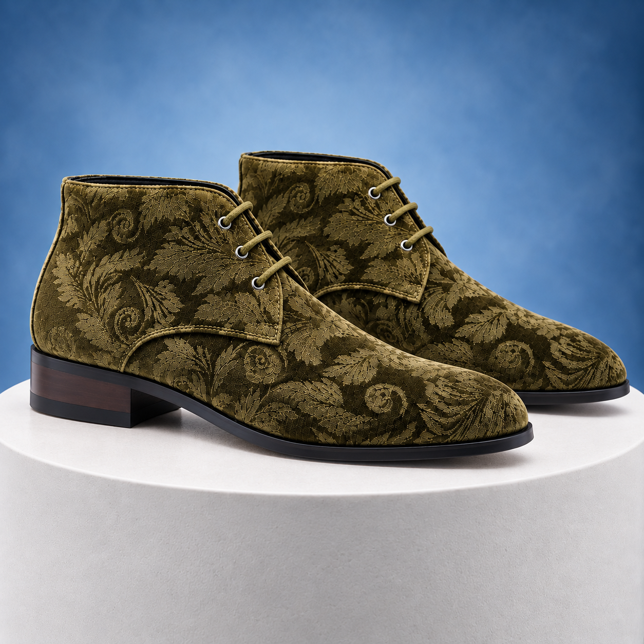 Moss Velvet Paisley High - PRE ORDER - Lureaux - Nette Kleurrijke Schoenen Met - Of Zonder - Print - Heren