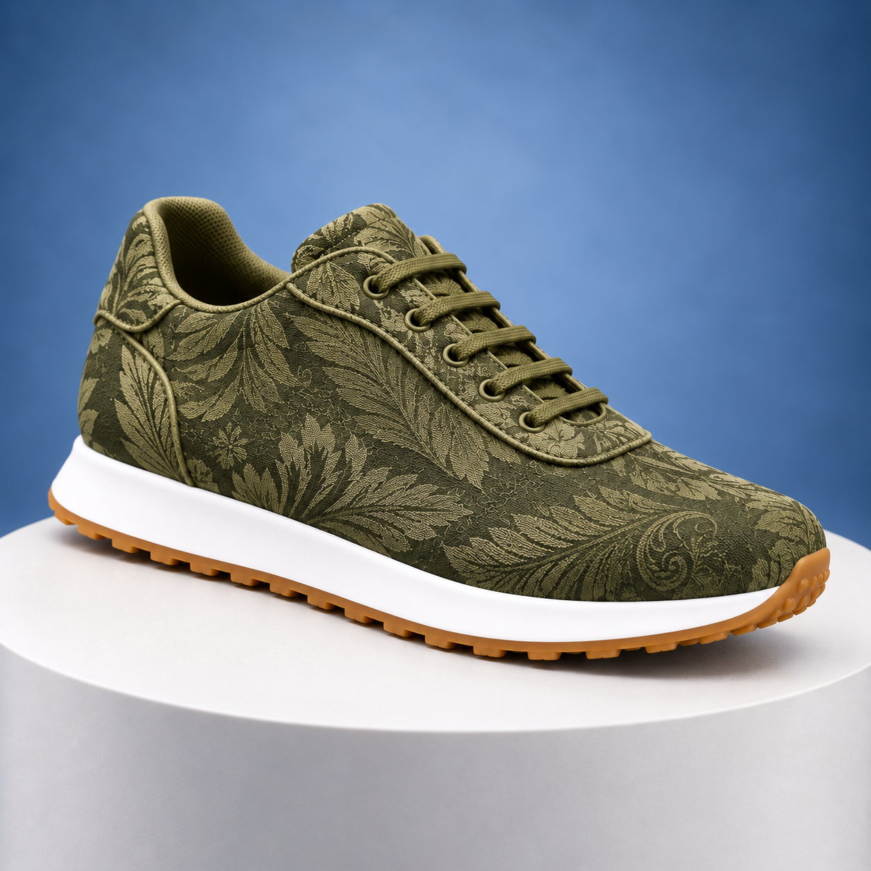 Moss Velvet Paisley Runner - PRE ORDER - Lureaux - Nette Kleurrijke Schoenen Met - Of Zonder - Print - Heren
