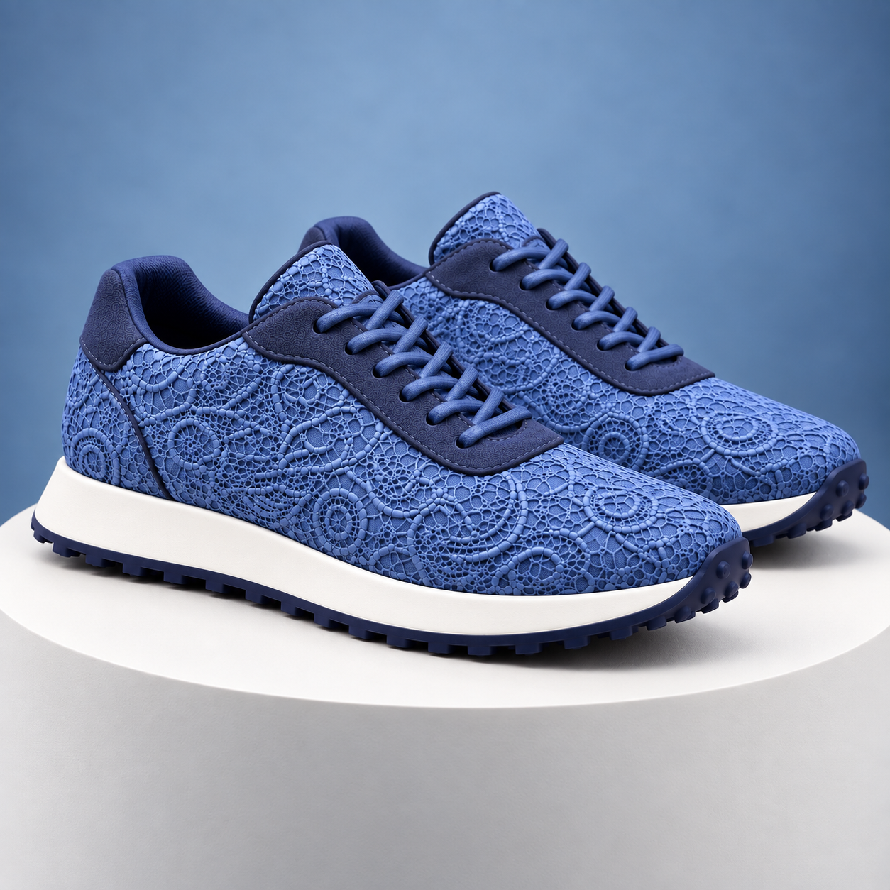 Navy Romance Runners - MADE-TO-ORDER Lureaux - Handgemaakte Nette Schoenen Voor Heren