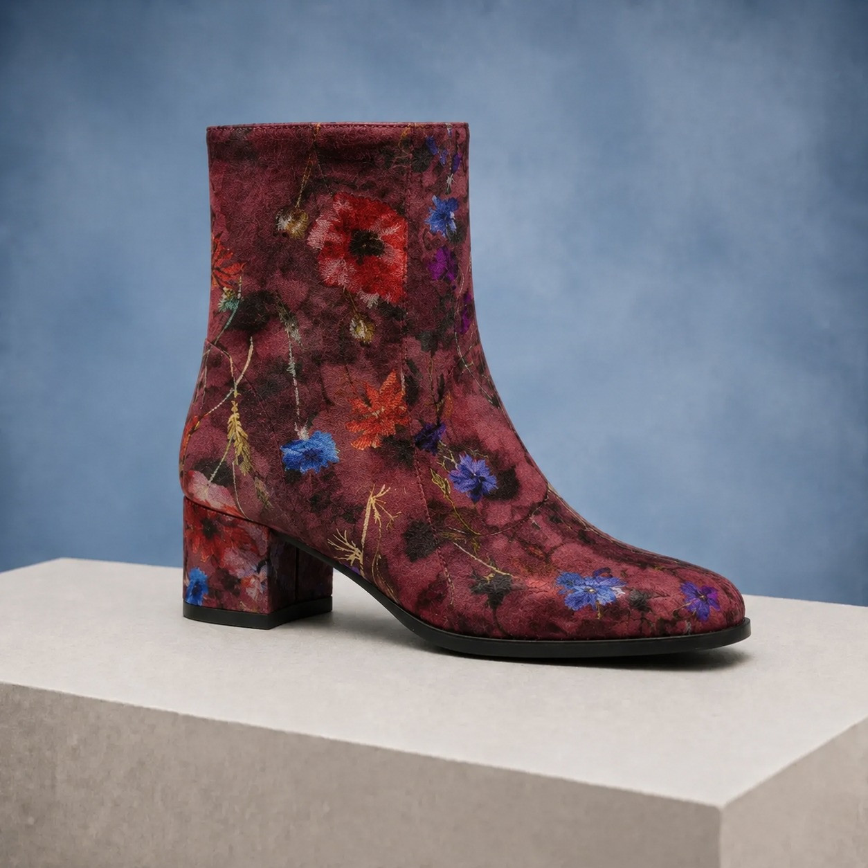 Rosso Velour Flora Lady Boot Lureaux - Handgemaakte Nette Schoenen Voor Heren