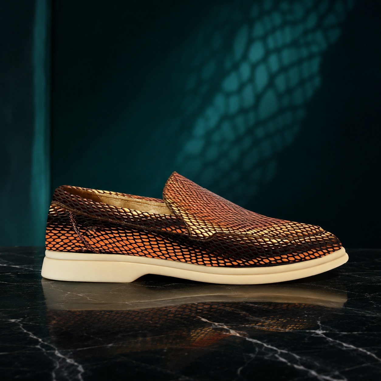 Saffron Venom Loafer Lureaux - Handgemaakte Nette Schoenen Voor Heren