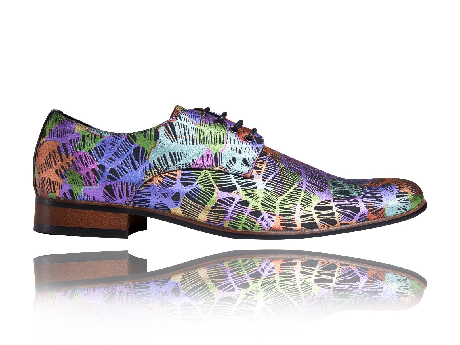 Color Parade - Maat 45 - Lureaux - Kleurrijke Schoenen Voor Heren - Veterschoenen Met Print