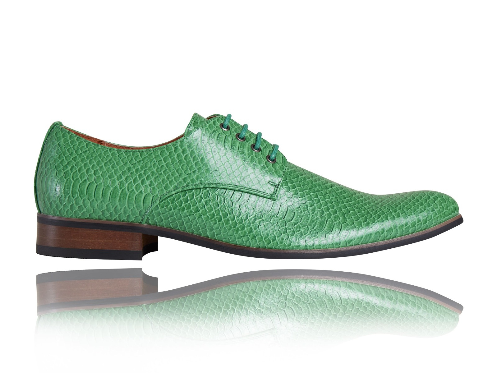 Green Froggy - Maat 44 - Lureaux - Kleurrijke Schoenen Voor Heren - Veterschoenen Met Print