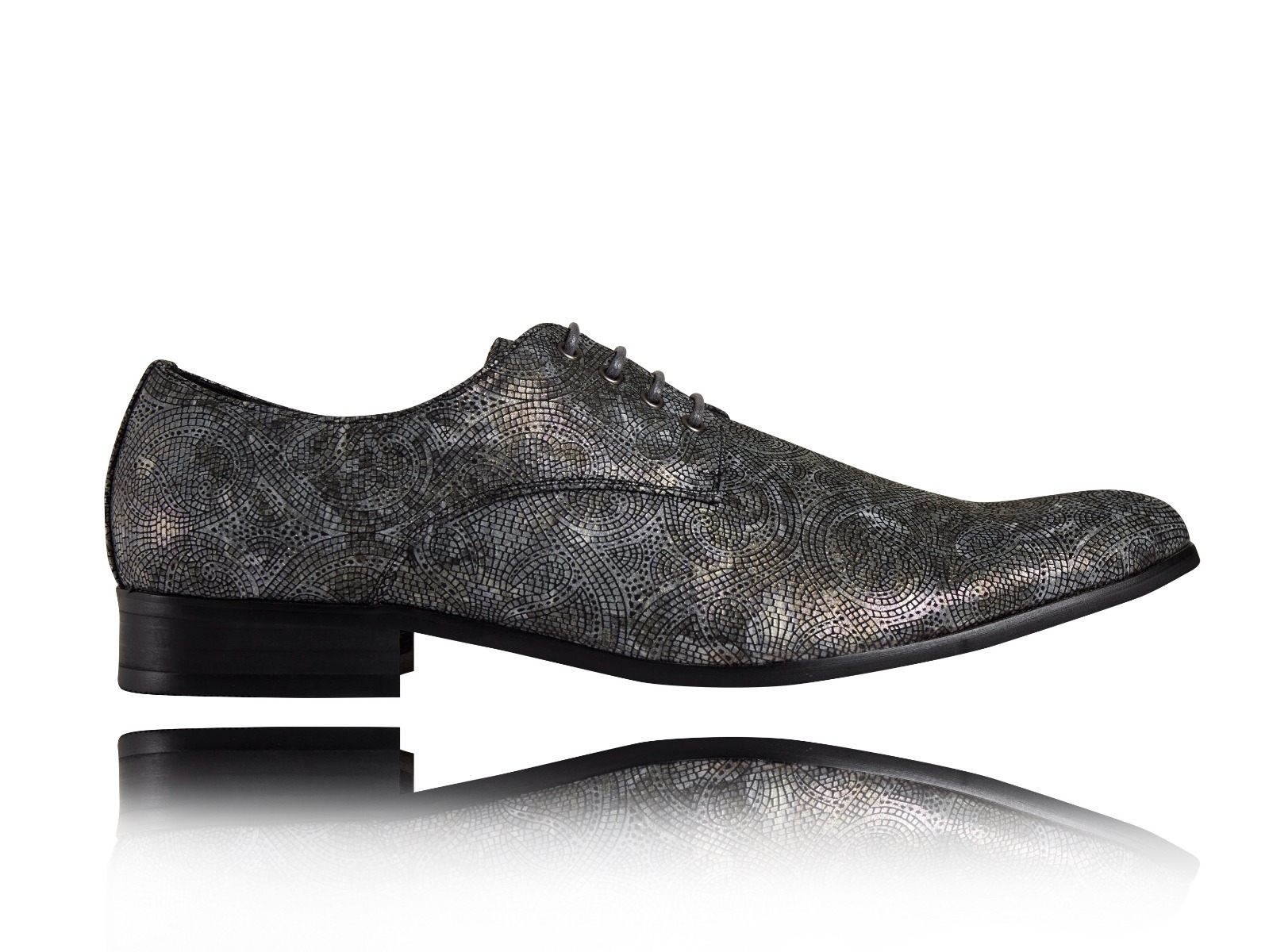 Gray Secret - Maat 43 - Lureaux - Kleurrijke Schoenen Voor Heren - Veterschoenen Met Print
