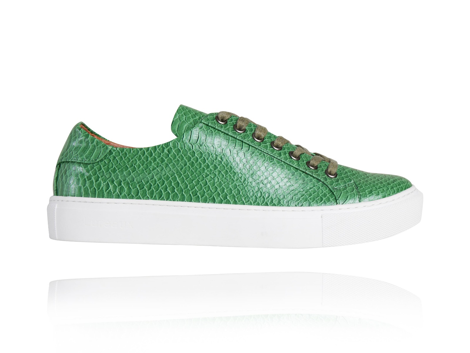 Green Froggy Sneaker - Maat 46 - Lureaux - Kleurrijke Schoenen Voor Heren - Veterschoenen Met Print