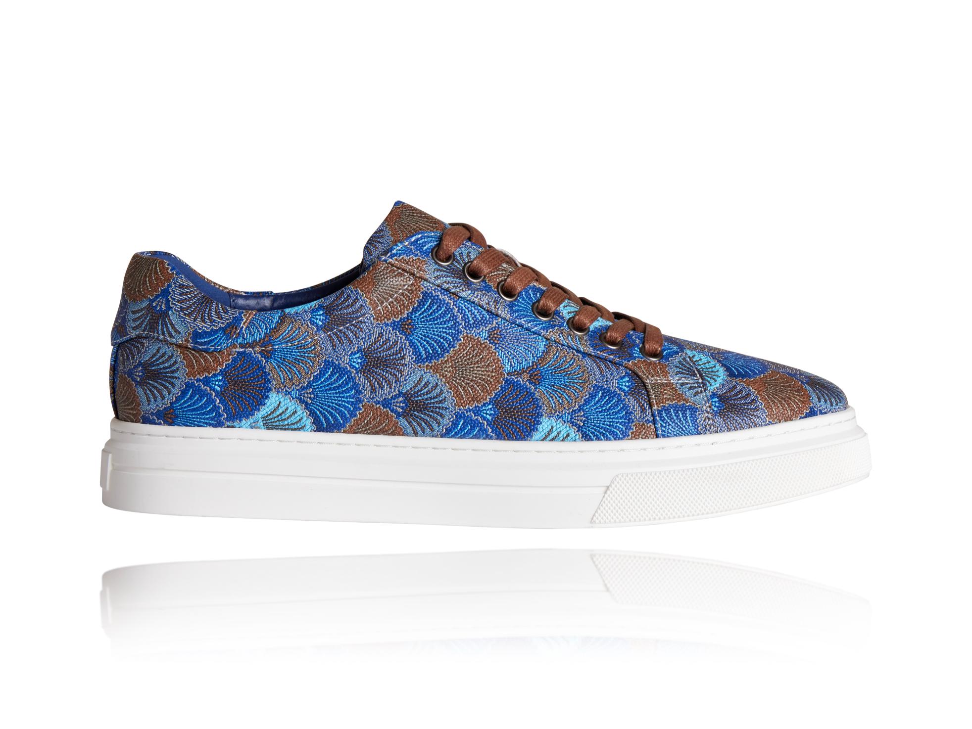 Blue Blazing Sneakers Lureaux - Handgemaakte Nette Schoenen Voor Heren